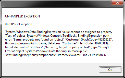 Detailed Binding Error